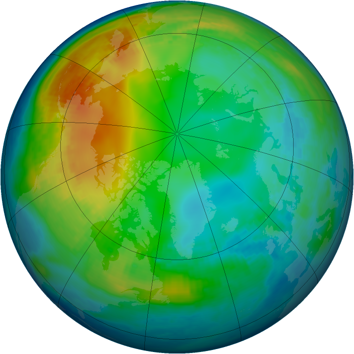 Arctic ozone map for 20 November 1984
